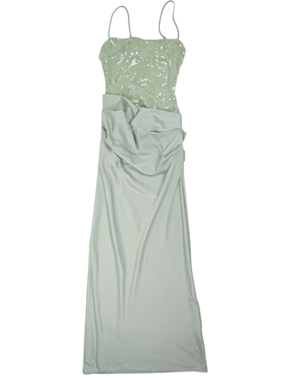 Showpo Jasmin Maxi Dress in Sequin Overlay Sage
